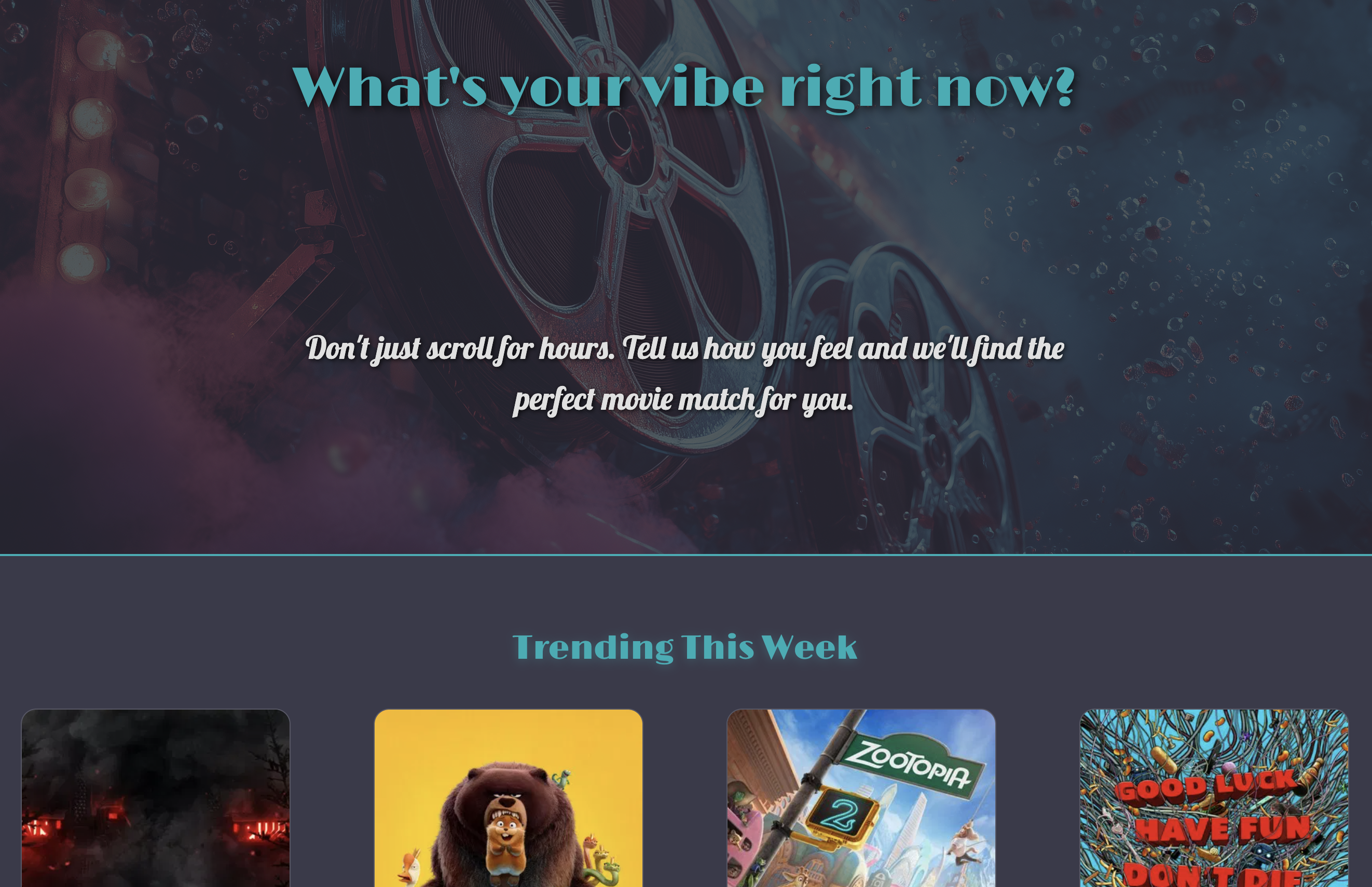 MovieMoodMatcher Application Preview